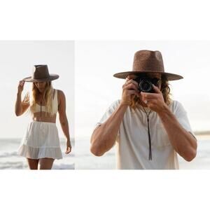 Will+Bear Austin Brown | Brown Straw‎ Wide Brim Hat size LARGE-with flaw